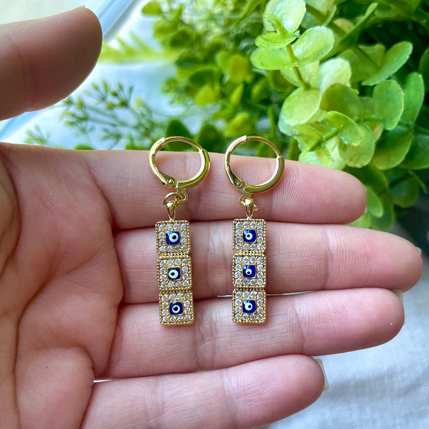 Gold & Silver Plated Nazar Earrings- Nazik