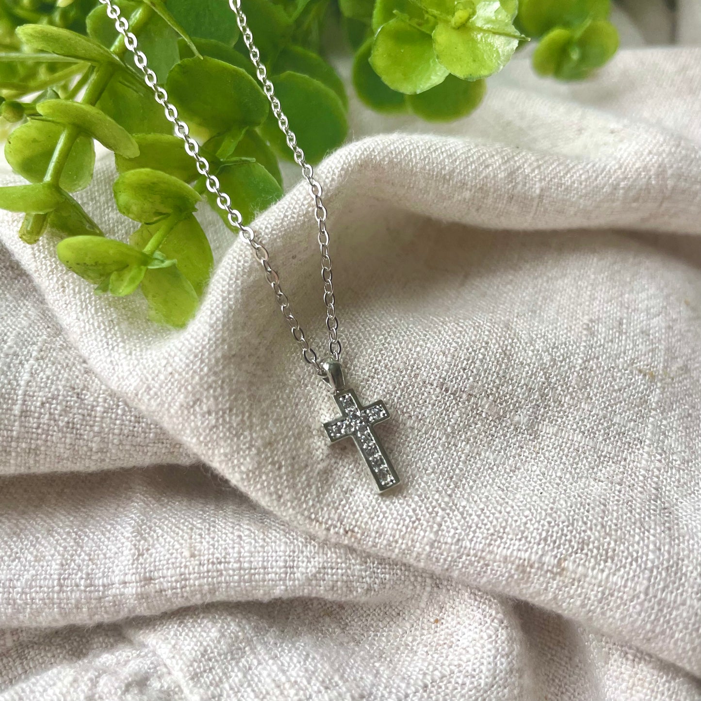 Silver Plated Dainty Cross Necklace